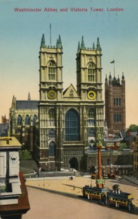 'Westminster Abbey and Victoria Tower, London', c1930. Artist: Unknown.