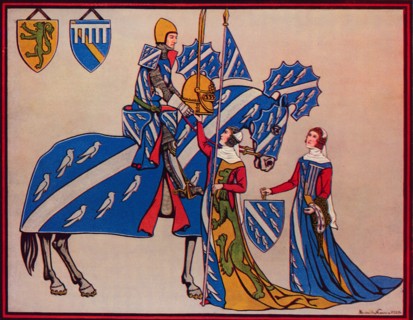 'Sir Geoffrey Luttrell, His Wife and Daughter-In-Law', c1340', (1926). Artist: Herbert Norris.
