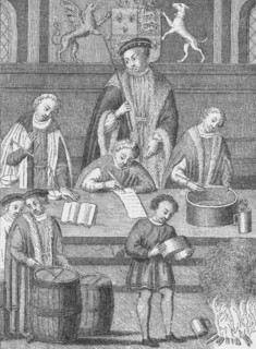 The Exchequer in the time of Henry VII, c1490 (1904). Artist: Unknown.