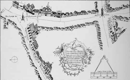 Map of Bishopsgate, City of London, c1599 (1904). Artist: Unknown.