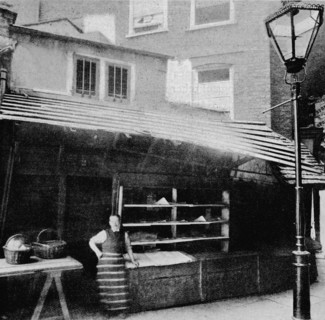Shop and solar, Clare Market, London, since demolished, 1895 (1904). Artist: Unknown.