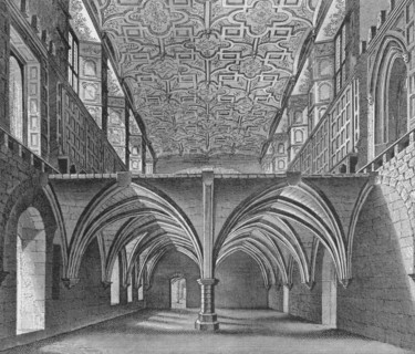 The crypt of the Nunnery of St Helen, Bishopsgate, City of London, c1819 (1906). Artist: William Capon.