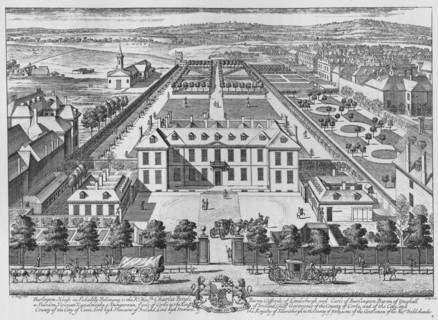 A bird's-eye view of Burlington House, Piccadilly, Westminster, c1707 (1911). Artist: Johannes Kip.