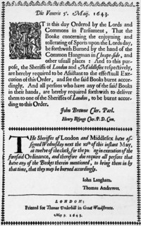 A facsimile of the order for the burning of the Book of Sports, 1643 (1903). Artist: Unknown.