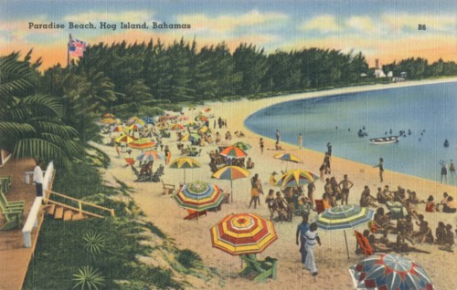 'Paradise Beach, Hog Island, Bahamas', c1930. Artist: Unknown.