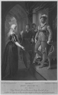 'Third Part of King Henry VI. Act 3. Scene 2. King Edward, Gloucester, Clarence & Lady Elizabeth Gre Artist: Thomas Holloway.