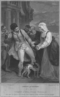 'Comedy of Errors Act 4 Scene 4. Antipholis of Ephesus, Dromio, Courtezan & c', 1798. Artist: James Stow.
