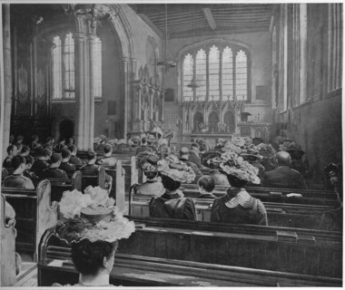 Sunday morning service in the Church of St Peter ad Vincula, London, c1903 (1903). Artist: Unknown.