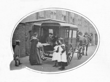 To school by ambulance, London, c1903 (1903). Artist: Unknown.