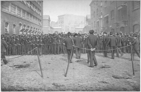 Eager for work, London, c1900 (1901). Artist: Unknown.
