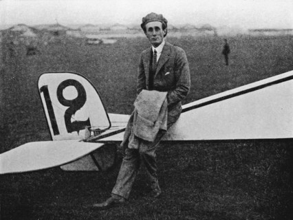 The Aerial Derby: Lord Carbery with his Morane-Saulnier monoplane, 1914 (1934). Artist: Flight Photo.