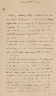 Letter to Benjamin West, President of the Royal Academy, 1803 (1904). Artist: Unknown.