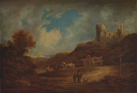 A Castle, with Waggon and Horses', c1886, (1938). Artist: Francis Towne.
