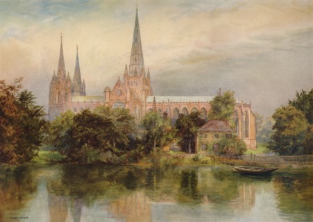 'Lichfield Cathedral', 1902, (1938). Artist: Richard Henry Wright.