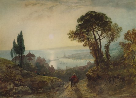 'View over a harbour', c1859, (1938). Artist: William Wyld.
