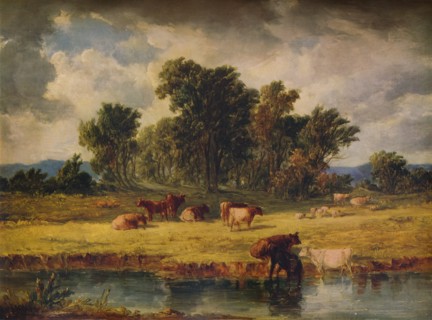 'Banks of the Envy, near Rhuddlan', 1852, (1938). Artist: Alfred Vickers.