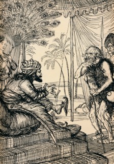 'The Hermit Visits The Caliph', 1918, (1918). Artist: Edmund Joseph Sullivan.
