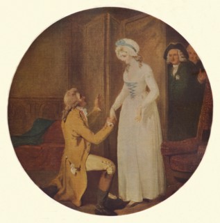 'Young Marlow and Miss Hardcastle: A Scene from She Stoops to Conquer by Oliver Goldsmith (Act V, Sc Artist: Francis Wheatley.