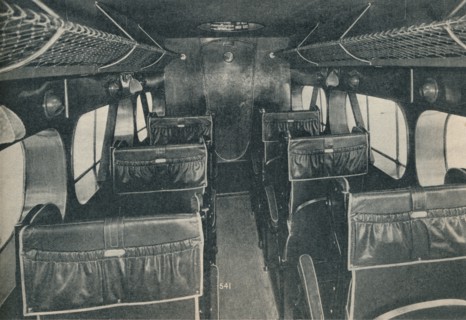 Cabin of a De Havilland DH86B biplane, c1934 (c1937). Artist: Unknown.
