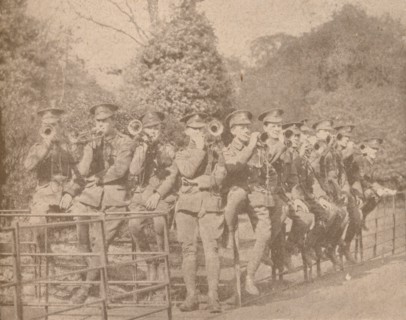 Buglers practicing in a London Park, c1915 (1928). Artist: Unknown.