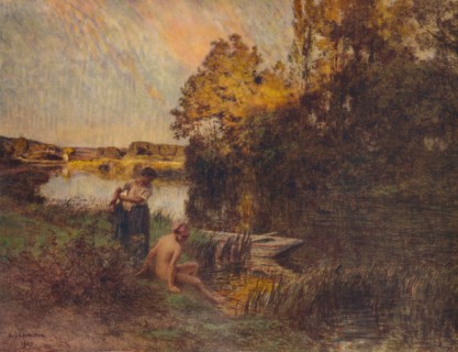 'La Baigneuse', 1907, (1938). Artist: Leon-Augustin Lhermitte.
