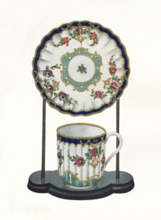 Worcester cup and saucer, c1770. Artist: Unknown.