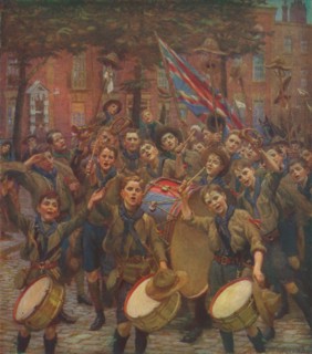 'Cheering the Chief Scout', c1914 (1928). Artist: William Holt Yates Titcomb.