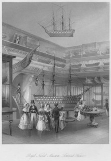 'Royal Naval Museum, Somerset House', c1841. Artist: Henry Melville.