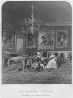 'The Royal Closet. - St. James's. Her Majesty giving audience to an Ambassador', c1841. Artist: Henry Melville.