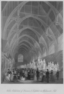 'Public Exhibition of Frescoes & Sculpture in Westminster Hall', c1841. Artist: William Radclyffe.