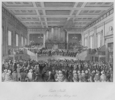 'Exeter Hall. The great Anti-Slavery Meeting, 1841', c1841. Artist: Henry Melville.