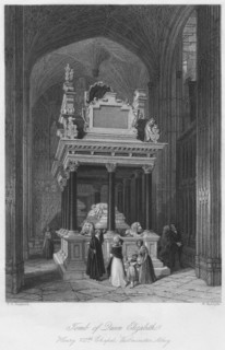 'Tomb of Queen Elizabeth: Henry VII's Chapel, Westminster Abbey', c1841. Artist: William Radclyffe.