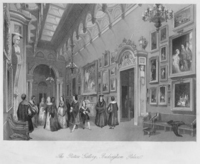 'The Picture Gallery, Buckingham Palace', c1841. Artist: Henry Melville.