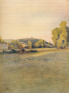 'St. Martha's Chapel, from Shalford Common, 1911, (1914). Artist: James S Ogilvy.