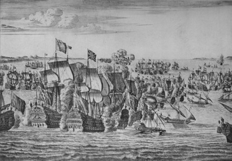 'The Battle of Malaga', c1704. Artist: Isaac Sailmaker.