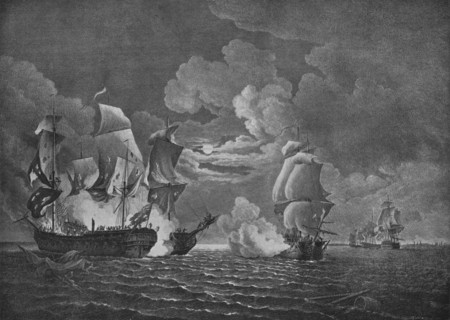 'Victory of Paul Jones', c1780. Artist: Richard Paton.