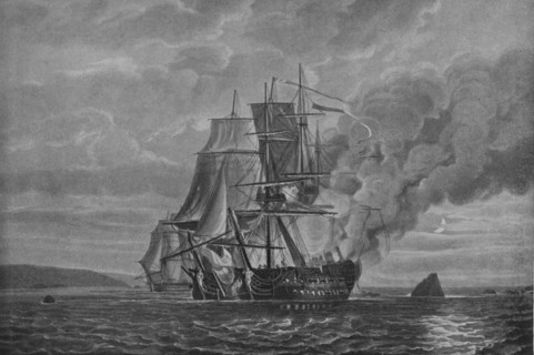 'The 'Mars' and 'L'Hercule'', c1799. Artist: Nicholas Pocock.