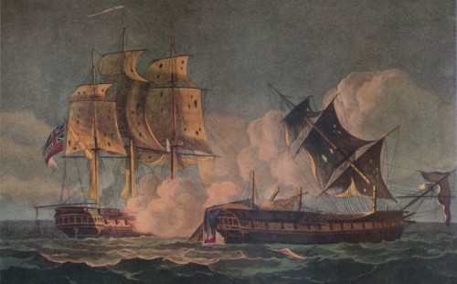 'Capture of the Forte', c1800. Artist: Thomas Whitcombe.