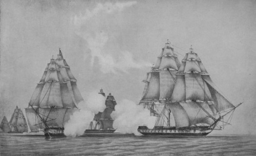 'The Escape of the 'Belvedera', c1813. Artist: F Edwards.