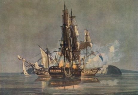 'The Last Franco-British Frigate Action', c1815. Artist: Nicholas Pocock.