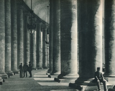 Part of the colonnade at St Peter's Square, Rome, Italy, 1927. Artist: Eugen Poppel.