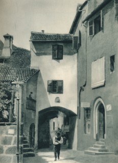 A quiet street, Merano, South Tyrol, Italy, 1927. Artist: Eugen Poppel.