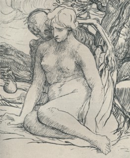 'Death the Wooer', c1895, (1923). Artist: Alphonse Legros.