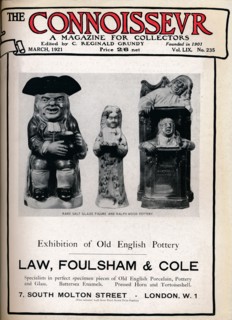 Cover of The Connoisseur, March 1921. Artist: Unknown.