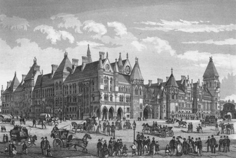 The New Law Courts, Westminster, London, c1878 (1878). Artist: Unknown.
