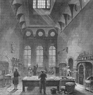 Kitchen of St James's Palace, Westminster, London, in the time of King George III, c1870 (1878). Creator: Unknown.