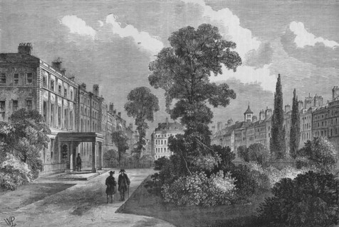 Queen Square, Bloomsbury, London, 1810 (1878). Artist: Unknown.
