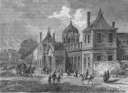 Front of Montagu House, Great Russell Street, Bloomsbury, London, 1830 (1878). Artist: Unknown.