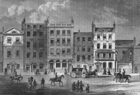 Old houses in Pall Mall, Westminster, London, c1830 (1878). Artist: Unknown.