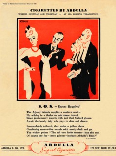 'Cigarettes by Abdulla - S.O.S. - Escort Required', 1939. Artist: Unknown.